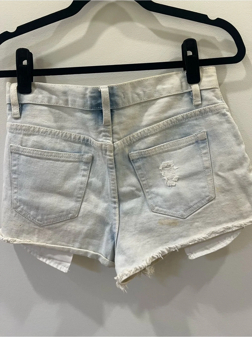Forever 21 Light Blue Distressed Denim Shorts - Picture 3 of 3
